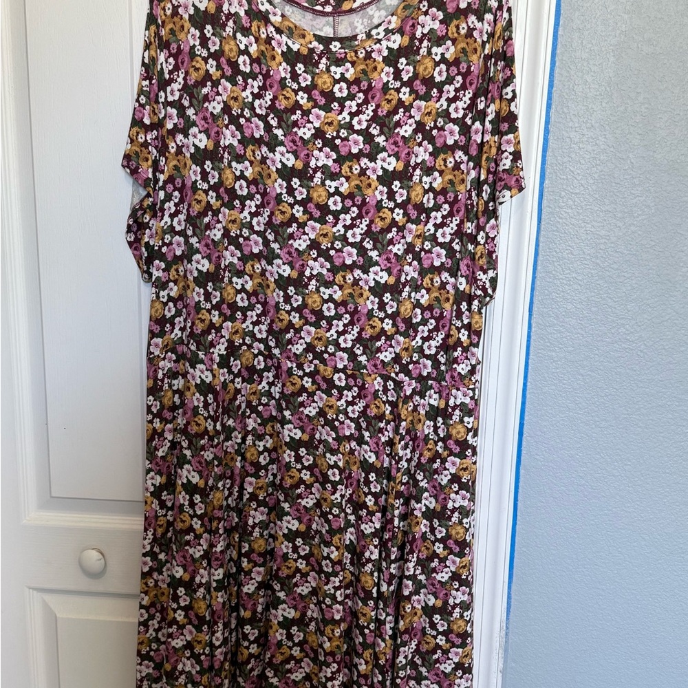 Torrid Floral Print Dress with Short Sleeves